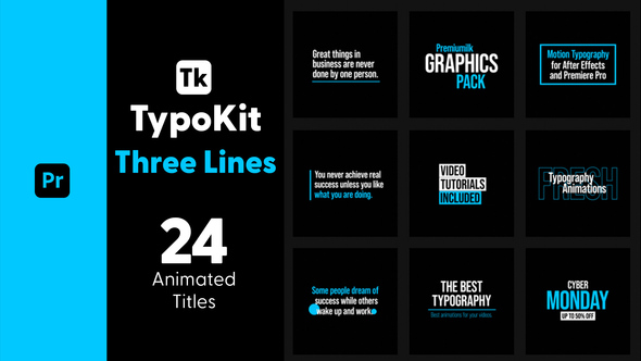 Photo of Typography Kit Three Lines Titles for Premiere Pro – Minimal Line Text Motion Titles Pack – Videohive 44500707
