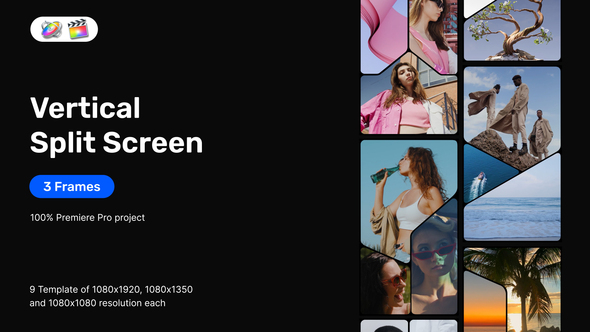 Photo of Vertical Split Screen – 3 Frames for FCPX – Videohive 62153234