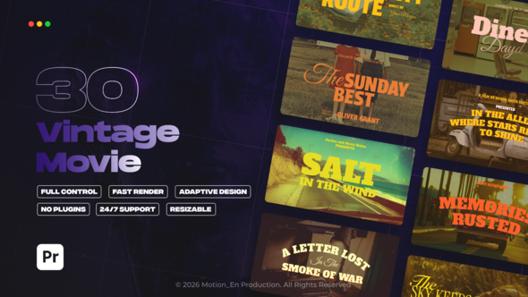 Photo of Vintage Movie Titles | Premiere Pro – Videohive 62520180