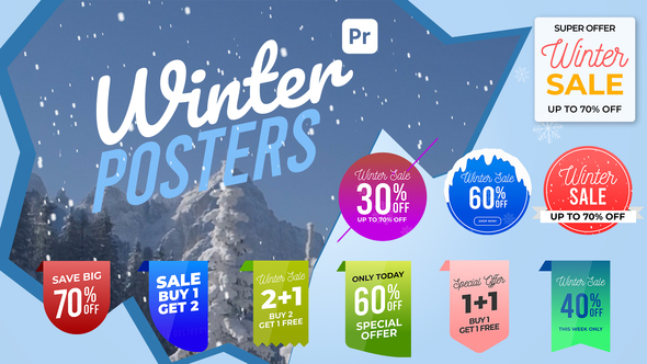 Photo of Winter Sale Posters & Labels – Discount Promo Graphics for Premiere Pro – Videohive 54141632