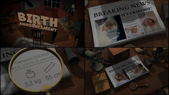 Photo of Birth Announcement in the style of a Thriller Trailer – Videohive 62495539