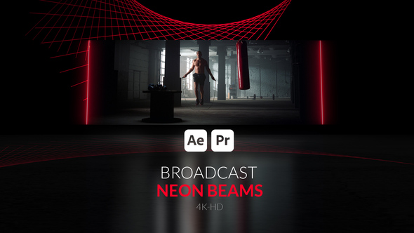 Photo of Broadcast Neon Beams – Neon Light Beam Motion Background Pack – Videohive 44413314