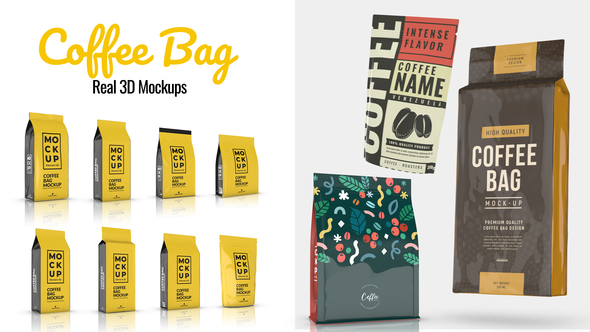 Photo of Realistic Coffee Bag 3D Mockups for After Effects with Element 3D – Videohive 45587253