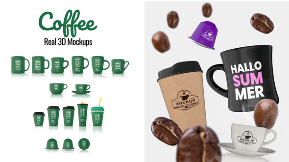 Photo of Realistic Coffee Cup 3D Mockups for After Effects with Element 3D – Videohive 45571616