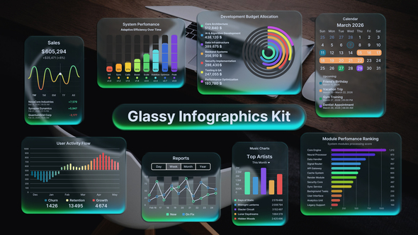 Photo of Glassy Infographics Kit – Videohive 62554162