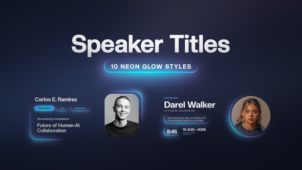 Photo of Glow Neon Speaker Titles – Videohive 62373242