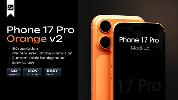 Photo of Phone 17 Pro Mockup Orange Promo – Videohive 62471930