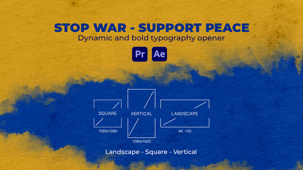 Photo of Stop War Support Peace Typography Opener for After Effects & Premiere Pro – Videohive 36571413