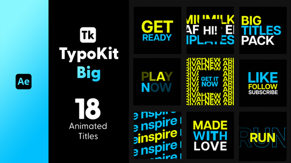 Photo of Typography Kit Big Titles for After Effects – Bold Large Text Motion Titles Pack – Videohive 44564946