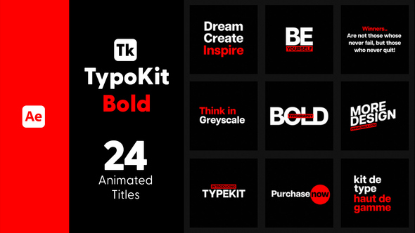 Photo of Typography Kit Bold Titles for After Effects – Bold Text Animation Motion Titles Pack – Videohive 44479887