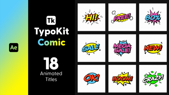 Photo of Typography Kit Comic Titles for After Effects – Comic Style Text Motion Titles Pack – Videohive 44546011
