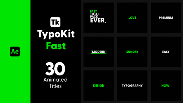 Photo of Typography Kit Fast Titles for After Effects – Fast Animated Text Motion Titles Pack – Videohive 44506562