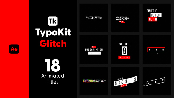 Photo of Typography Kit Glitch Titles for After Effects – Glitch Text Animation Motion Titles Pack – Videohive 44522254