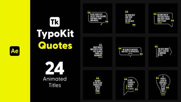 Photo of Typography Kit Quotes Titles for After Effects – Quote Text Animation Motion Titles Pack – Videohive 44526134