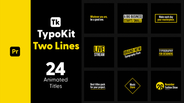 Photo of Typography Kit Two Lines Titles for Premiere Pro – Dual Line Text Motion Titles Pack – Videohive 44488671